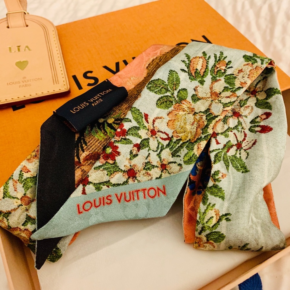 Louis Vuitton BB Flower XVIII Rose Silk Bandeau